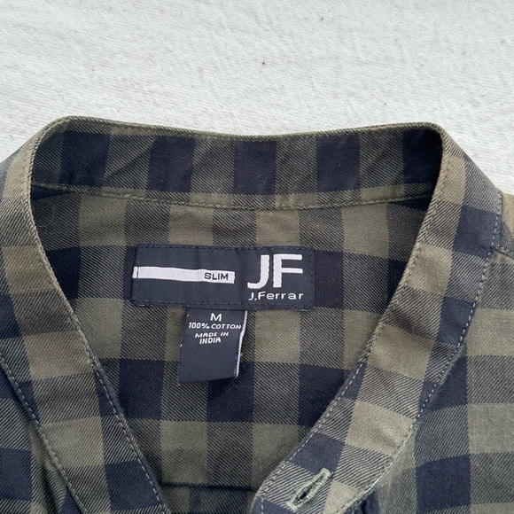 jf j.ferrar Green and Black Casual Button Down Shirt#A - Picture 3 of 6